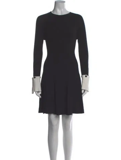 Pre-owned Sportmax Crew Neck Mini Dress In Gray
