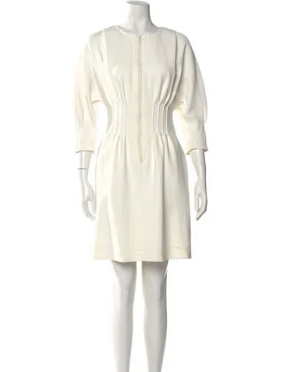 Pre-owned Sportmax Crew Neck Mini Dress In Neutral