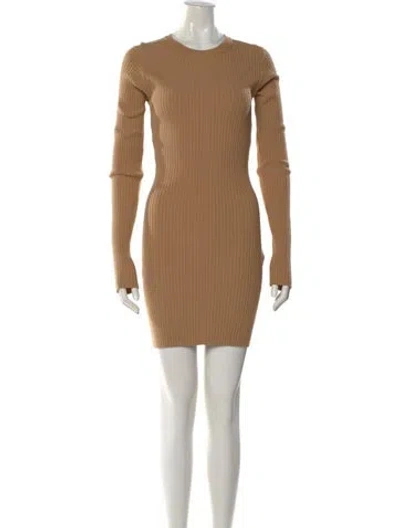 Pre-owned Sportmax Crew Neck Mini Dress In Neutral