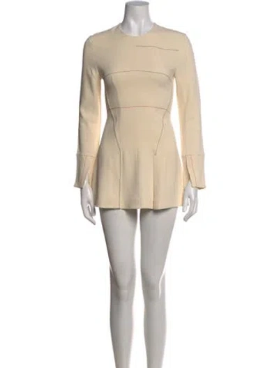 Pre-owned Sportmax Crew Neck Mini Dress In Neutrals