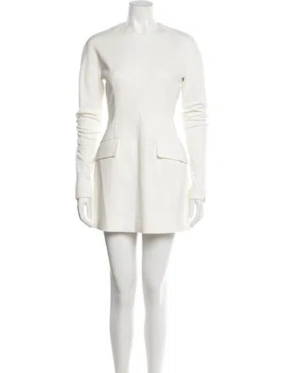 Pre-owned Sportmax Crew Neck Mini Dress In Neutrals