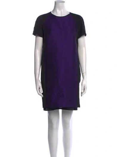 Pre-owned Sportmax Crew Neck Mini Dress In Purple