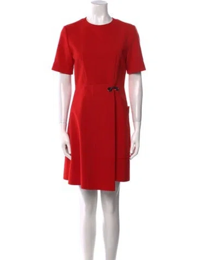 Pre-owned Sportmax Crew Neck Mini Dress In Red