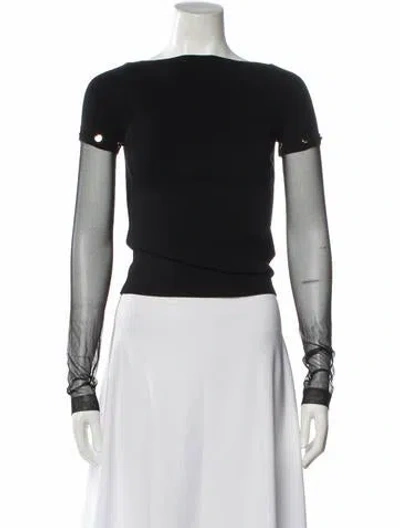 Pre-owned Sportmax Crew Neck Short Sleeve Top In Black