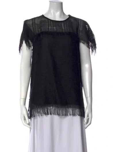 Pre-owned Sportmax Crew Neck Short Sleeve Top In Black