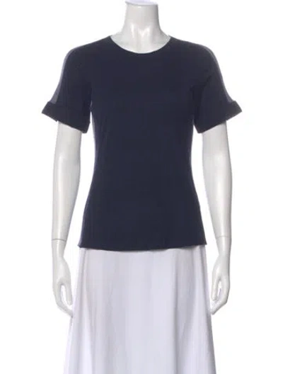 Pre-owned Sportmax Crew Neck Short Sleeve T-shirt In Blue