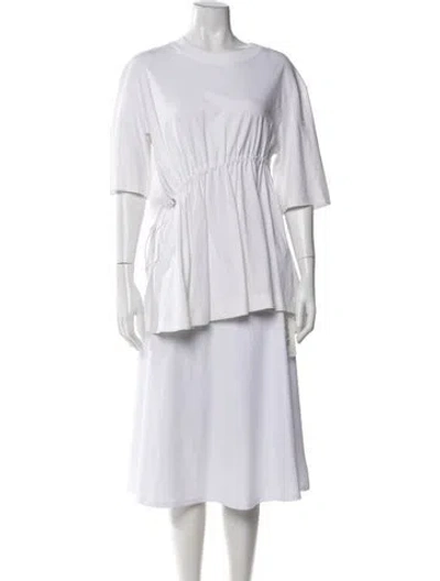Pre-owned Sportmax Crew Neck Short Sleeve T-shirt In White
