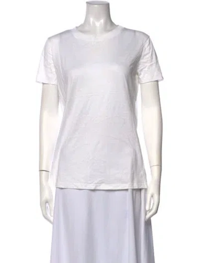 Pre-owned Sportmax Crew Neck Short Sleeve T-shirt In White