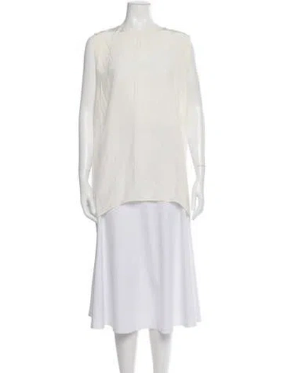 Pre-owned Sportmax Crew Neck Sleeveless Top In Gray