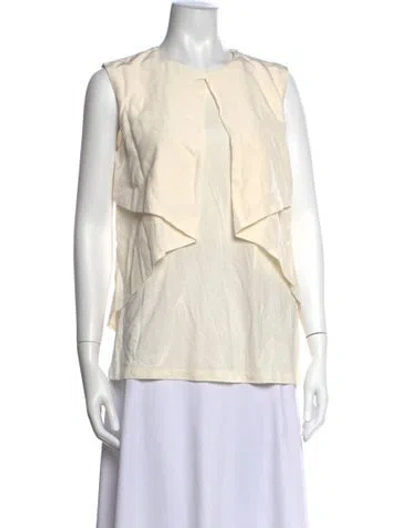 Pre-owned Sportmax Crew Neck Sleeveless Top In Neutrals