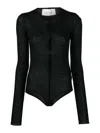 Sportmax Dinar Ribbed Bodysuit In Black