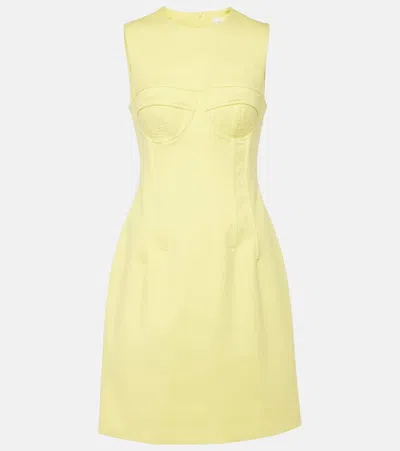 Sportmax Crewneck Cotton Bustier Dress In Yellow