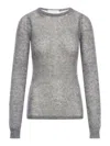 Sportmax Crewneck Sweater In Alpaca And Stretch Wool In Grey Medium