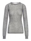 Sportmax Crewneck Sweater In Alpaca And Stretch Wool In Grey