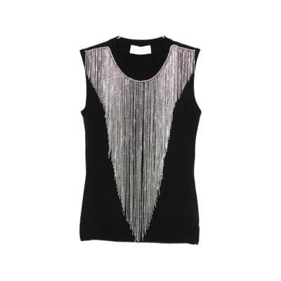 Sportmax Crine Crystal-fringe Sleeveless Top In Multi