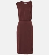 Sportmax Cris Silk-blend Georgette Midi Dress In Purple