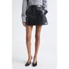 Sportmax Croc Embossed Faux Leather Miniskirt In Black