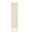 Sportmax White Layered Maxi Dress Set In Nude