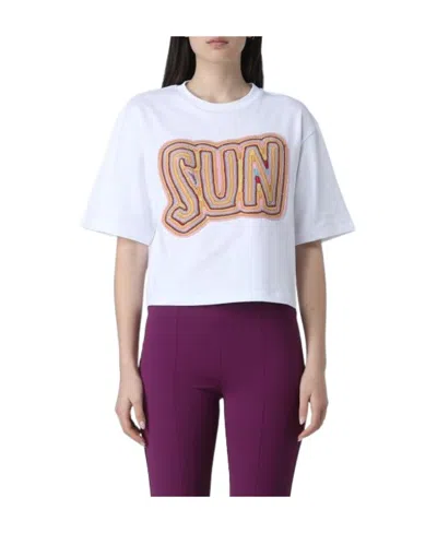 Sportmax Crochet-embroidered Cotton T-shirt In Multicolor