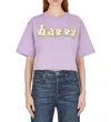 Sportmax Crochet-embroidered Cropped T-shirt In Lilac