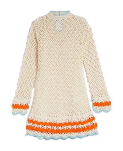 Sportmax Crochet-knit Mini Dress In White