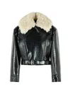 Sportmax Crocodile-effect Biker Jacket In Multi