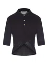 Sportmax Crop Polo With Crossover In Black