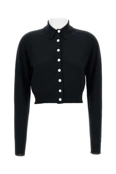 Sportmax Cropped Black Wool Sweater