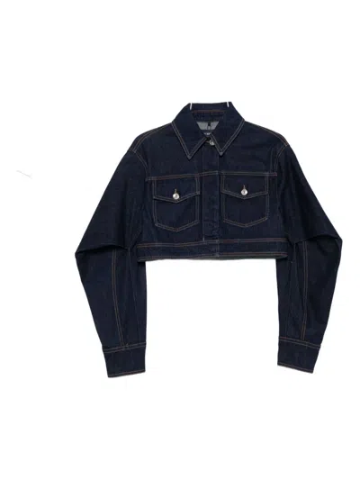 Sportmax Cropped Buttoned Denim Jacket