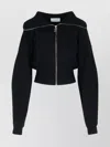 Sportmax Cropped Cashmere Blend Cardigan With High Collar In Black