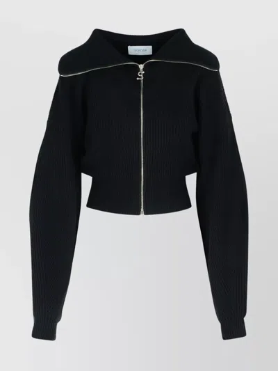 SPORTMAX CROPPED CASHMERE BLEND CARDIGAN WITH HIGH COLLAR