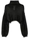 Sportmax High Neck Cut-out Detailed Jumper In Black