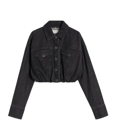 Sportmax Cropped Denim Jacket In Black