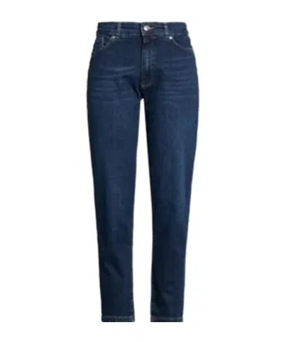 Sportmax Cropped Denim Pants In Blue