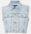 Sportmax Buttoned Sleeveless Denim Gilet In Blue