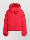 Sportmax Water-repellent Crinkled Red Puffer Jacket With Detachable Hood In Red