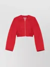 Sportmax Cropped Red Jacket With Ribbed Hem And Structured Sleeves