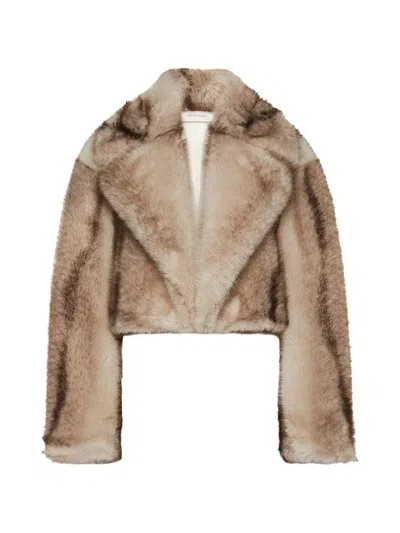 Sportmax Cropped Furry Jersey Jacket In Yellow