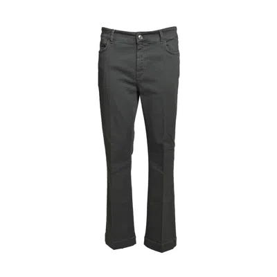 SPORTMAX CROPPED GREY BULL STRETCH JEANS