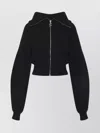Sportmax Cropped Hooded Knitwear Ribbed Texture In Black
