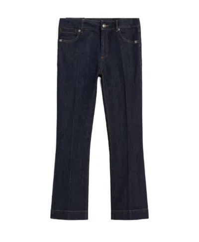 Sportmax Cropped Low-rise Bootcut Jeans In Black