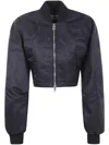 Sportmax Cropped Zip-fastening Bomber Jacket In Black