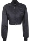 Sportmax Cropped Zip-fastening Bomber Jacket In Black