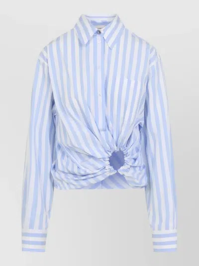 Sportmax Palmizi Striped Knotted Shirt In Blue
