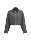 Sportmax Cropped Vacuo Jacket In Virgin Wool In Gray