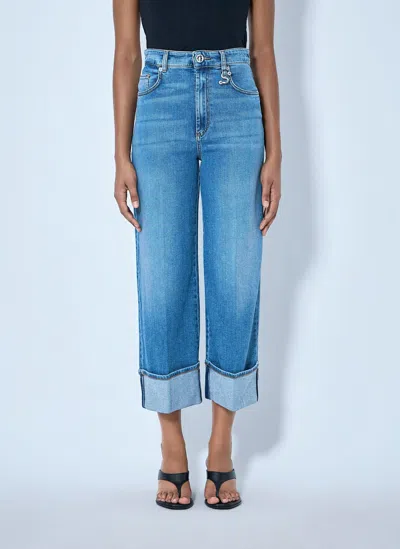 Sportmax Cropped Wide-leg Denim Jeans In Multi