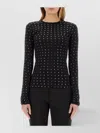 Sportmax Crystal Embellished Long Sleeve Top In Black