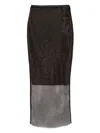 Sportmax Rhinestone Mesh Midi Skirt