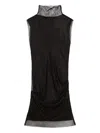 Sportmax Crystal-embellishment High-neck Mini Dress In Black