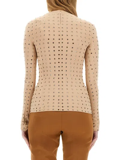 Sportmax Crystal-embellished Blouse In Nude